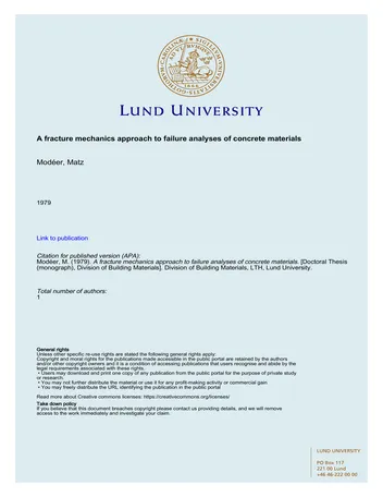 Más sobre Un Enfoque de Mecánica de Fractura para Análisis de Fallas de Materiales de Concreto