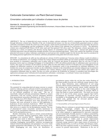 Más sobre Cementación de Carbonato mediante Ureasa Derivada de Plantas.