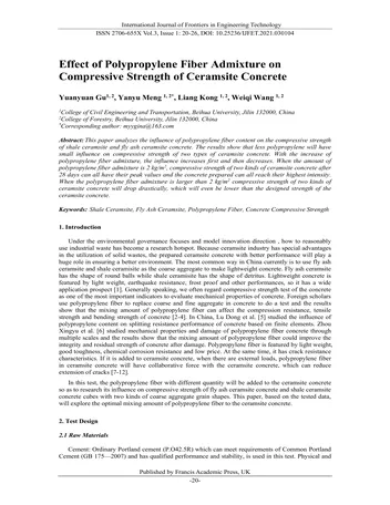 Más sobre Efecto de la Mezcla de Fibra de Polipropileno en la Resistencia a la Compresión del Concreto de Ceramsita
