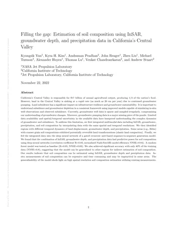 Más sobre Estimación de la Composición del Suelo Utilizando Datos de Insar, Profundidad de Aguas Subterráneas y Precipitación en California