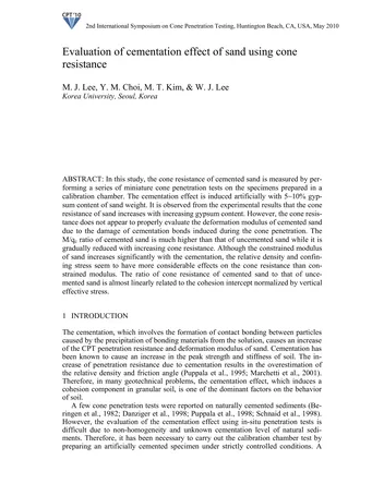 Más sobre Evaluación del Efecto de la Cementación en Arena utilizando Resistencia de Cono.