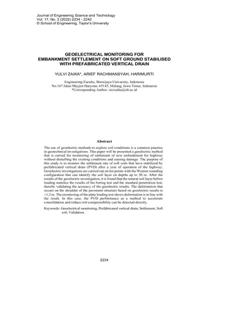 Más sobre Monitoreo Geoelectrico del Asentamiento del Terraplén en Suelo Blando Estabilizado con Drenes Prefabricados
