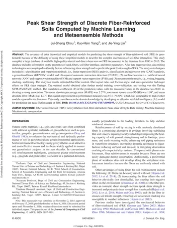 Más sobre Resistencia al Cizallamiento Máximo de Suelos Reforzados con Fibras Discretas Computada por Aprendizaje Automático y Metaensamblajes