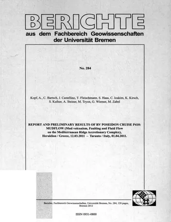Más sobre Informe y Resultados Preliminares del Crucero Rv Poseidon P410 Flujo de Lodo (Vulcanismo de Lodo, Fallas y Fl