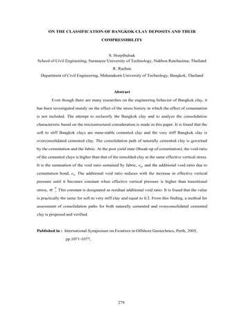 Más sobre Clasificación de Depósitos de Arcilla de Bangkok y su Compresibilidad.