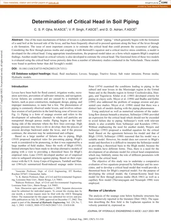 Más sobre Determinación del Cabezal Crítico en el Pipado de Suelos.