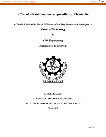 Más sobre Efecto de las Soluciones Salinas en la Compresibilidad de la Bentonita.