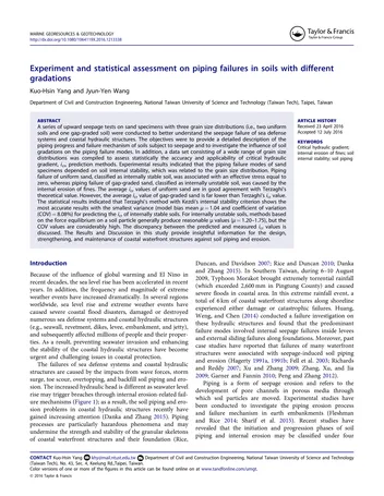 Más sobre Evaluación experimental y estadística de fallos por tubificación en suelos