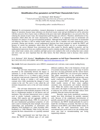 Más sobre Identificación de Parámetros Clave en la Curva de Características de Agua del Suelo.