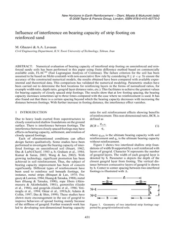 Más sobre Influencia de la Interferencia en la Capacidad Portante de Cimientos de Banda en Suelo Reforzado