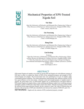 Más sobre Propiedades Mecánicas del Suelo Xigeda tratado con EPS.