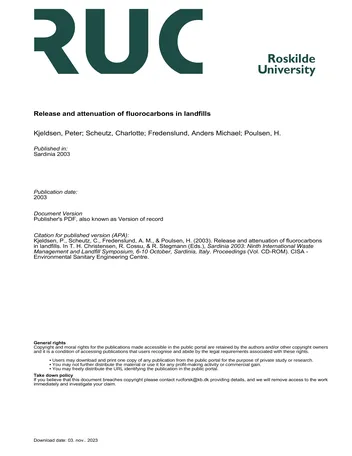 Más sobre Liberación y Atenuación de Fluorocarbonos en Vertederos
