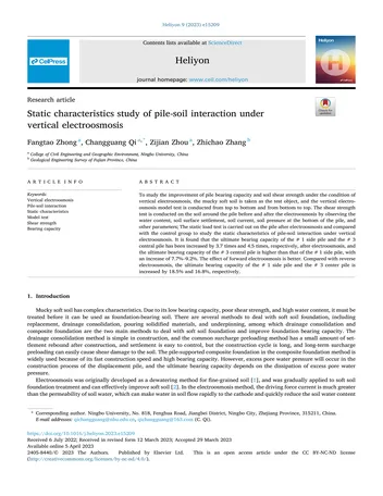 Más sobre Estudio de Características Estáticas de la Interacción Suelo-Pila bajo Electroósmosis Vertical
