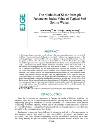Más sobre Métodos de Índice de Parámetros de Resistencia al Corte de Suelos Típicos Blandos
