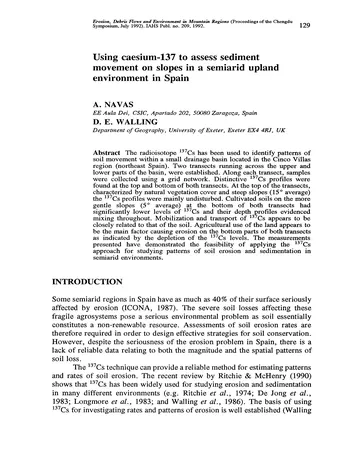 Más sobre Uso de Cesio-137 para Evaluar el Movimiento de Sedimentos en Pendientes en un Semiárido